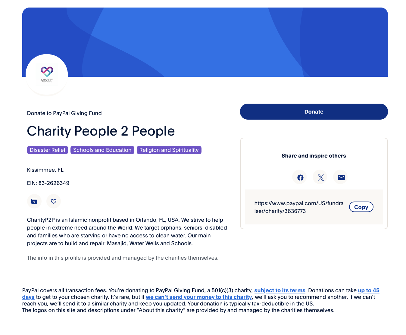 PayPal giving fund